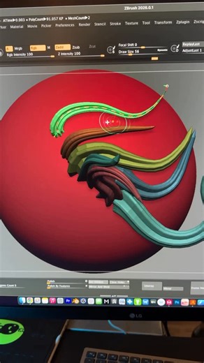 Michael Wong on Instagram: "Playing with UV unwrapping and curve alphas in zbrush #3dsculpting"