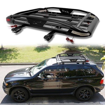 For x3 x5 Aluminum SUV Roof Rack Cross Bars Cargo Carrier Basket w/ LED Lights | eBay