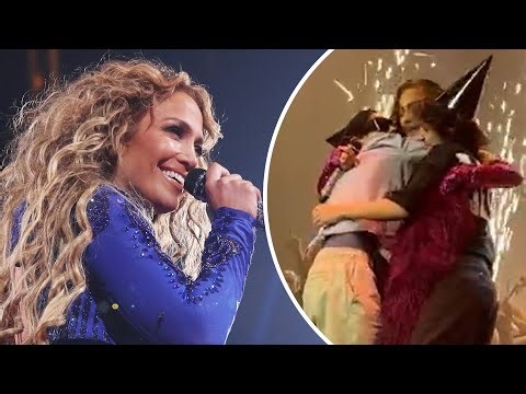 See Jennifer Lopez Hug Twins Emme & Max Onstage In Sweet New Year's 2026 Moment