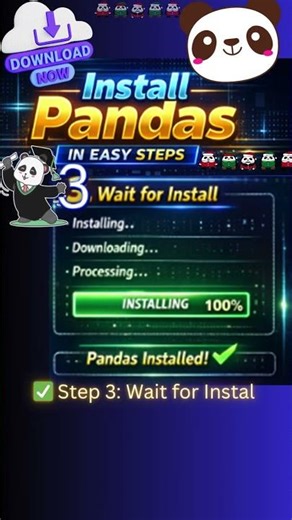Install Pandas in Python ⚡ Easy Beginner Guide | pip install pandas#shorts#ai#tech #python #coding