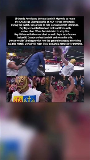 Rey Mysterio Attacks Dominik With Chair! Title Lost Again #reymysterio #shorts #dominikmysterio #usa