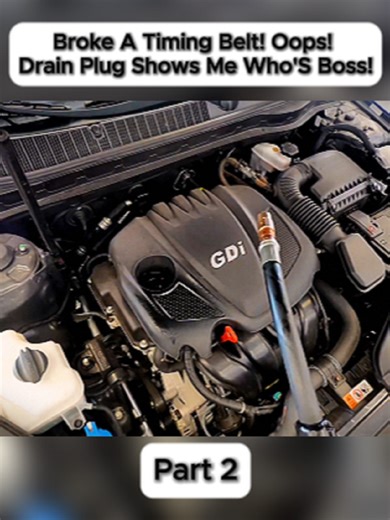 Broke a Timing Belt! Oops! Drain Plug Shows me Who's Boss!#mechanics #error404 #error #autorepairshop #infinite #enginebuild #remove #terrible #auto #rebuild #carfix #autocar #service #usa🇺🇸
