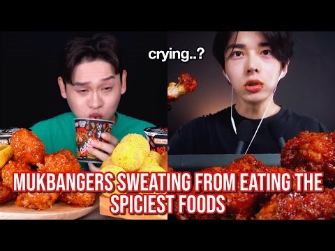 when mukbangers are SWEATING from eating the spiciest foods