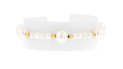 3.5-8.5mm Cultured Pearl Station Bracelet in 18kt Gold Over Sterling