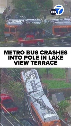 Metro bus crashes into pole in Los Angeles