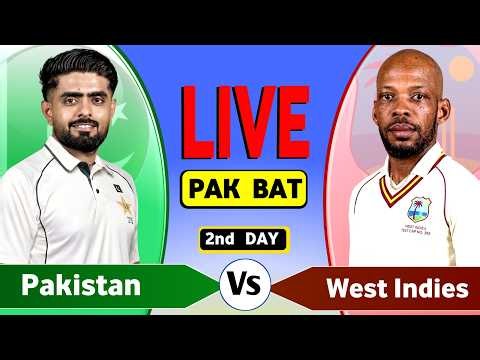 Pakistan vs West Indies Live Match Today | PAK vs WI 2nd Test Live Cricket Match | PAK BAT