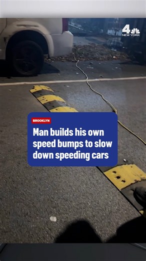Man builds his own speed bumps to slow down speeding cars in Brooklyn neighborhood | NBC New York
