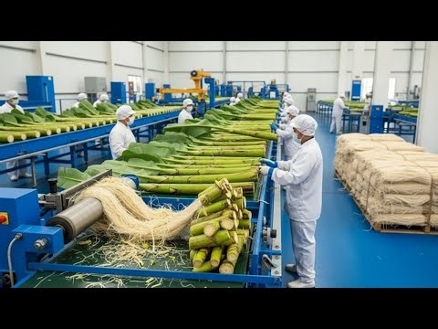 How Banana Stem Fiber is Made in Modern Factory | Manufacturing Process