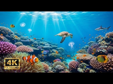 🌅 Deep Sea Aquarium 4K – Tranquil Fish Swimming & Soothing Background Music