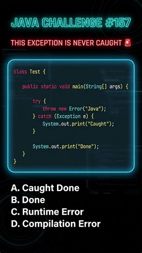 Java Doesn't Catch This Exception 🚨 #java #coding