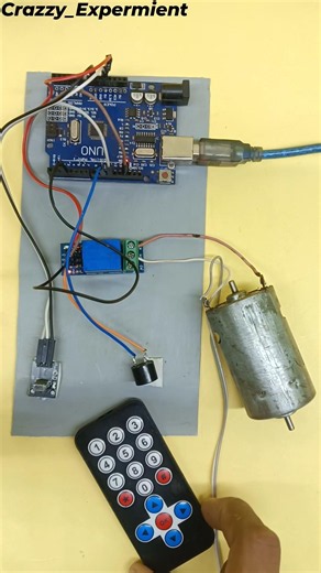 Diy How To Control Dc Motor To Ir Remote #shorts #diy #arduino #shortsfeed