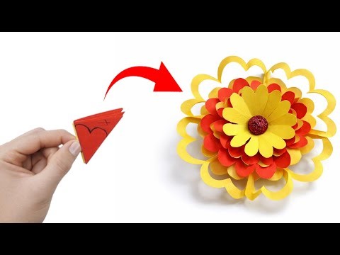 Easy Paper Flower | Paper Flower Making Idea | Diy Flower Crafts.papercraft.easypapercrafts#flowers