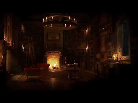 You Will Fall Asleep in Minutes ✦ Medieval Library Fireplace Ambience ✦ 11 Hours 55 Minutes