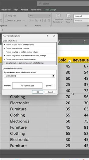 Learn Conditional formatting