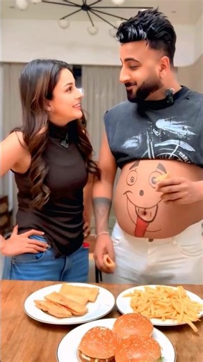 Food is life 🤣 Funny comedy video of Shehnaaz Gill & Shehbaaz Badesha #foodie #shehnaazgill