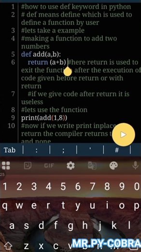 def keyword functioning in python. Explained in detail with examples.#coding #shorts