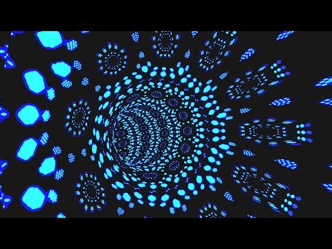 4k Screensaver Trippy Blue NeonTunnel Abstract Meditation TV background Video Loop