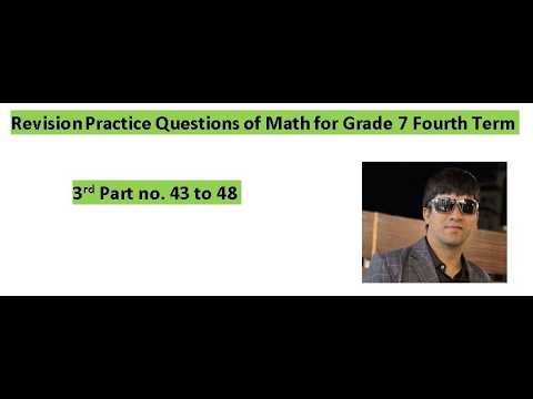 (3rd Part) Revision Grade 7 Practice Question Answers of Math