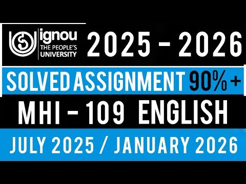 MHI 109 SOLVED ASSIGNMENT 2026 | MHI 109 SOLVED ASSIGNMENT 2025-26 IN ENGLISH | MHI 109 2025-26