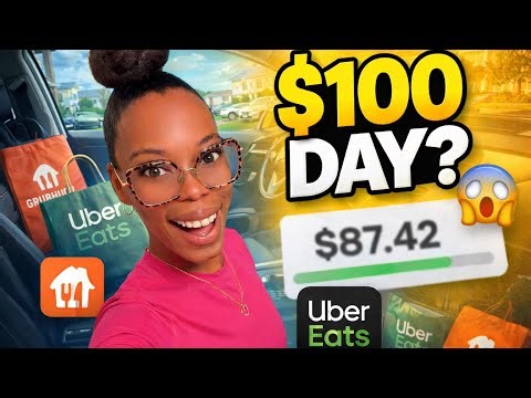 Uber Eats & Grubhub Ride Along 2025 🚗 $100 a Day Delivery Challenge — Can I Make $100?