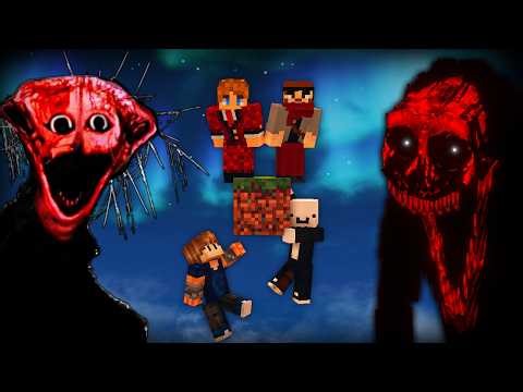 4 Idiots Survive EVERY Minecraft Horror Mod On One Block
