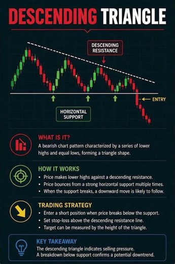 Descending Triangle Pattern 📉 (High Probability Breakdown) #trading #stockmarket #forex #freefire