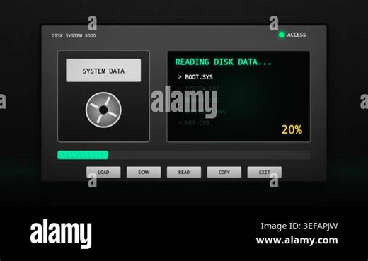 Retro Computer System Data Loading Processing Screen Animation Stock Video Footage - Alamy