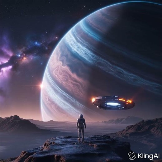 Astronaut Stares at a Giant Alien Planet | Cinematic Space Journey