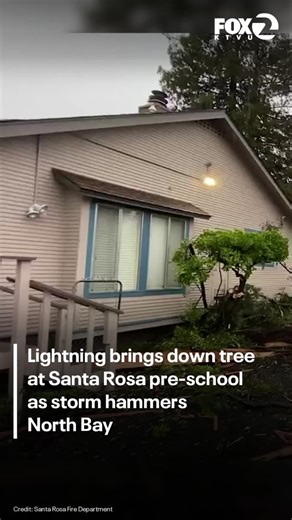 STORM DAMAGE: In the North Bay, a tree came down after lightning strikes at Woodside West School, a pre-school in Santa Rosa. Video from the Santa Rosa Fire Department shows scattered tree limbs and branches surrounding a school building. LIVE STORM UPDATES BELOW: | KTVU Fox 2