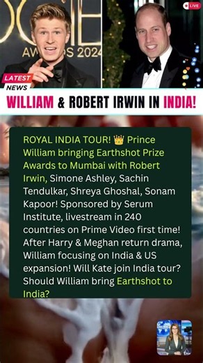 WILLIAM & ROBERT IRWIN IN INDIA #PrinceHarry #MeghanMarkle #RoyalSecurity #Sussex #BuckinghamPalace