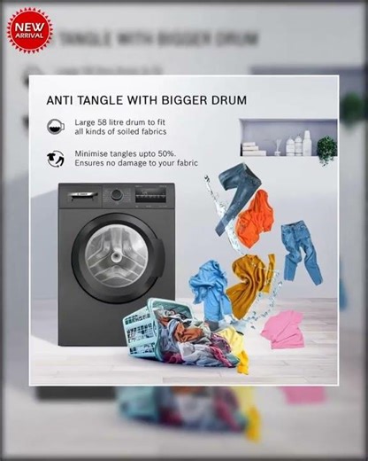 Bosch 8 kg 5 Star Fully-Automatic Front Loading Washing Machine (WAJ2826CIN, Black Grey, AI activ...
