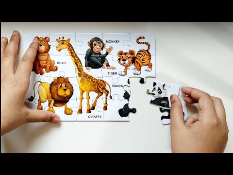 Animal Jigsaw Puzzle Challenge 🧩 | Bear, Tiger, Monkey & Giraffe Puzzle Solving | Satisfying Video 😍