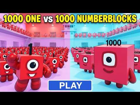 1 vs 1000 NUMBERBLOCKS PRISON RUN Obby Update - Roblox All Bosses FULL GAME Walkthrough All Morphs