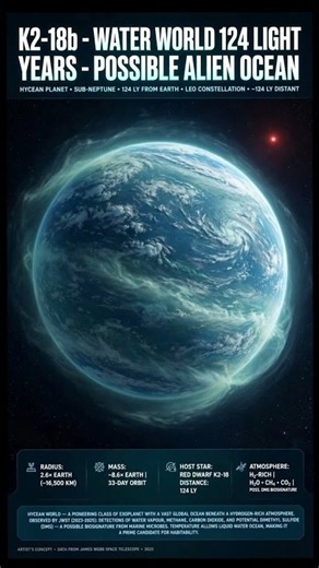 K2-18b Water World 124 light years Ocean planet with possible LIFE 🌊 JWST found DMS=alien life hint