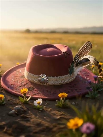 Handcrafted Burgundy Sunflower Fedora | Western Boho Hat Design