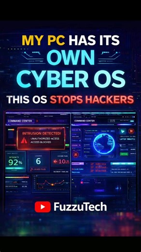 My PC has its own Cyber OS 😈 Hackers can’t touch it! #CyberOS #HackerTech #FuzzuTech