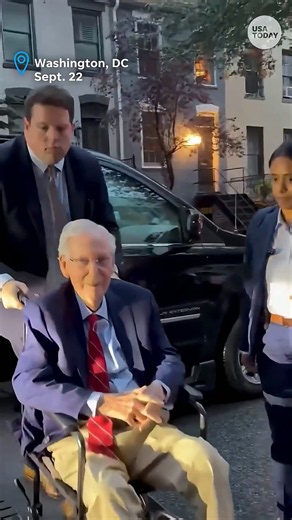 Mitch McConnell gives reporters