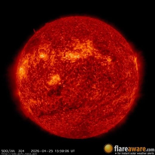 25 Apr - 26 Apr: 24 Hour Solar Activity (Earth Facing; Solar Storm, Sunspot, Solar Flare, CME)