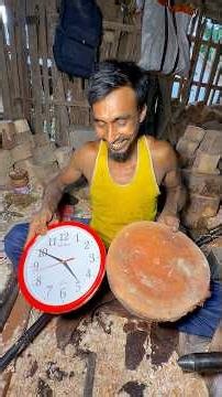 Wooden Wall Clock – Expertly Handcrafted Frame, Beautifully Assembled by a Skilled Artisan. #shorts