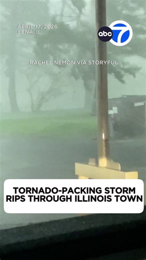 Dramatic footage shows a tree being uprooted and a transformer exploding in a yard during a severe storm that swept through Illinois.