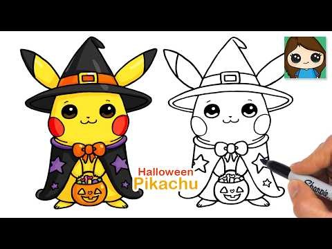 How to Draw Pikachu Halloween Trick or Treat 🎃 Pokemon