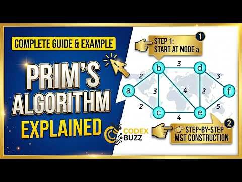 Prims Algorithm explained with example