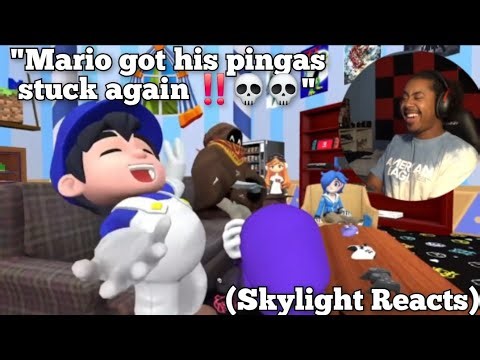 STUCK AGAIN XD | SMG4 FV: Mario Gets His PINGAS Stuck In The Washing Machine | (Skylight Reacts)