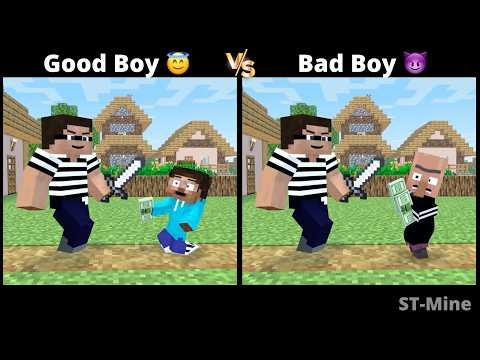 Good Boy 😇 VS 😈 Bad Boy. Rich Boy 🤴 VS 🥺 Poor Boy. Part 11. #minecraftanimation @ST-Mine