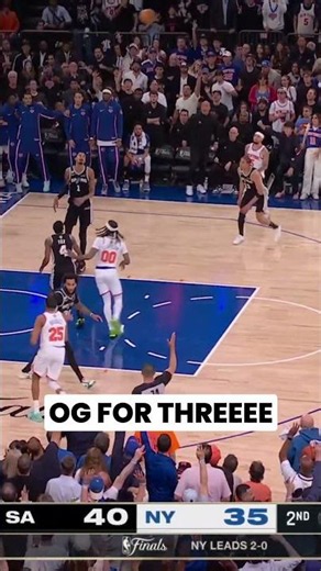OG DRILLS A THREE‼️ #nba #nyknicks #nbaplayoffs #oganunoby