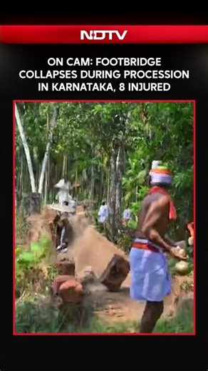 On Camera, Footbridge Collapses During Procession In Karnataka, 8 Injured