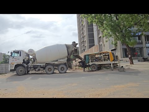 How to cast a sloped ramp slab using an Rmc concrete pressure pump \\\\Building Construction
