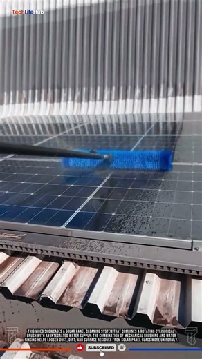 Solar Panel Cleaning Tool Innovation: Skill for Water-Fed Rotary Brush Technology #tech