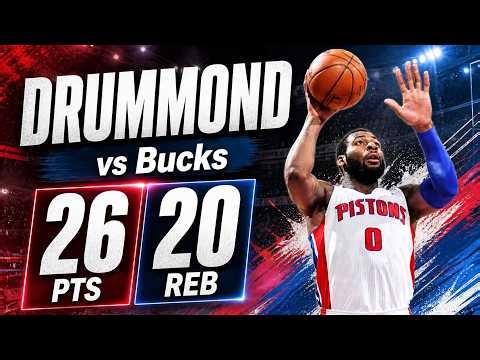 Andre Drummond 26 pts 20 rebs vs Bucks 14/15 season