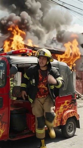 Racing to the Blaze: Tricab Firefighters in Action